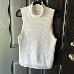 NWOT j. Crew white cotton knit sweater tank, size large, never worn